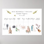 Illustrated Wedding Itinerary Timeline Welcome Poster<br><div class="desc">You want to make sure all of your wedding-day details are just right. And you should start with the first piece of decor your guests will see: your welcome sign! And these welcome signs aren't just for show; they also provide an important service for your guests. Many couples use them...</div>