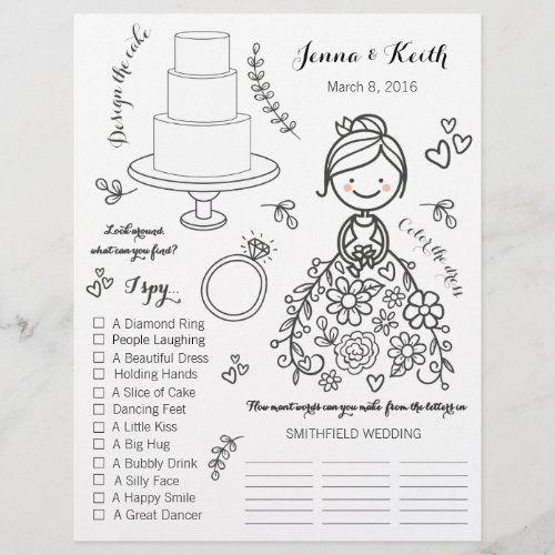 Illustrated Wedding Kids Activity Page