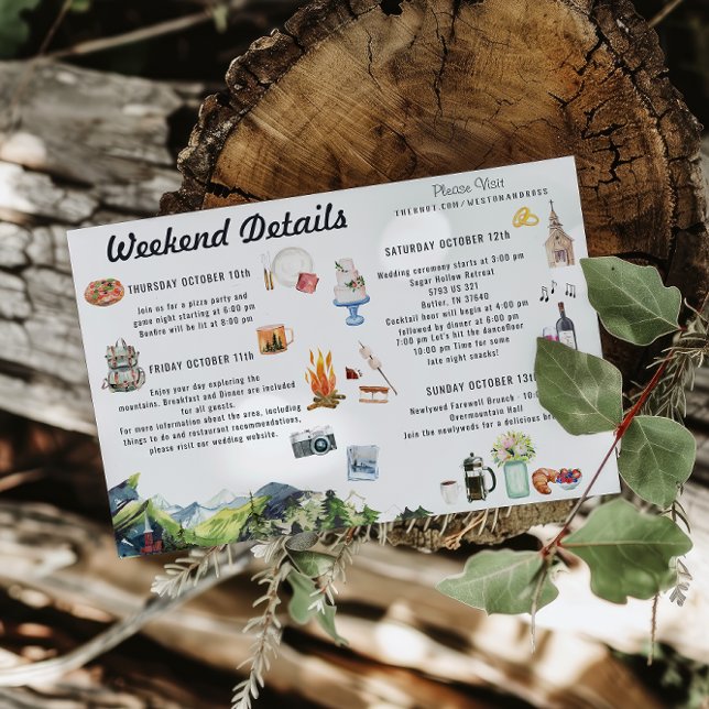 Illustrated Wedding Map Itinerary  Invitation (Creator Uploaded)