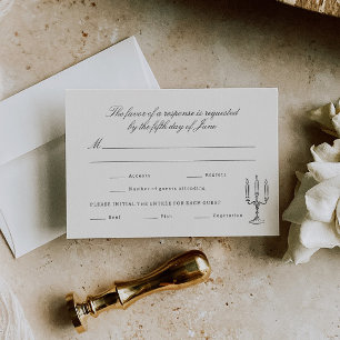 Illustrated Whimsical Wedding RSVP Card