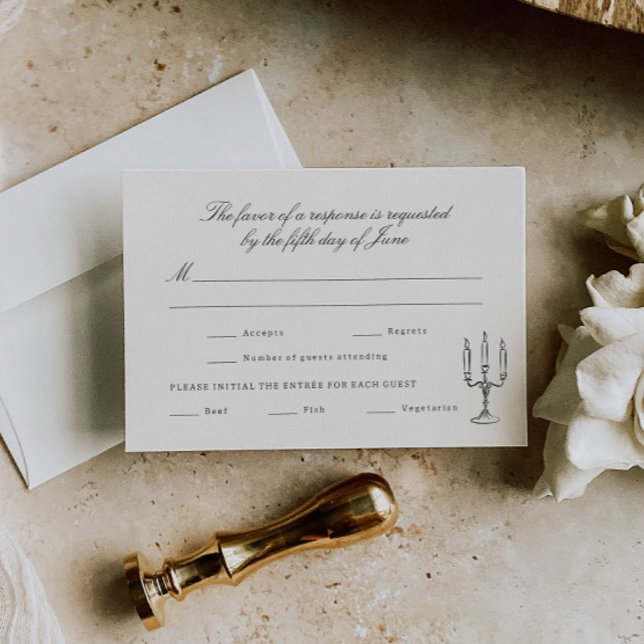 Illustrated Whimsical Wedding RSVP Card (Creator Uploaded)