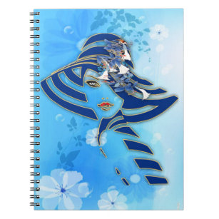 Illustrated  White Watercolor Moonflower Notebook