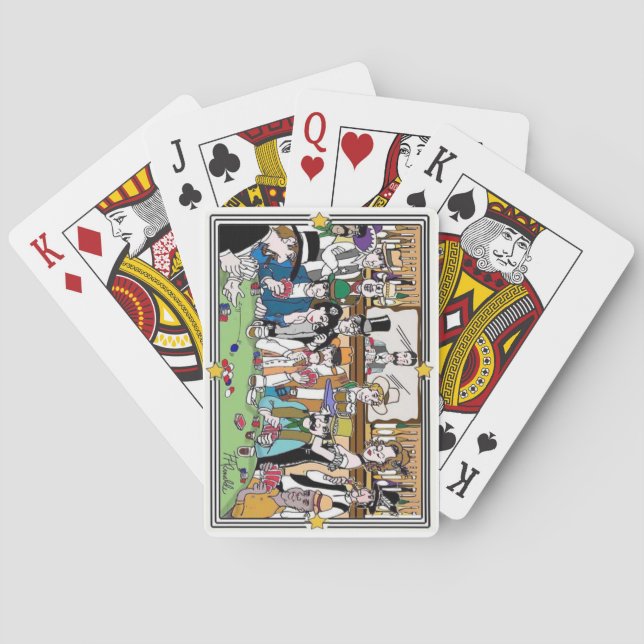 Illustrated "Wild West Poker Game" Bicycle playing Cards (Back)