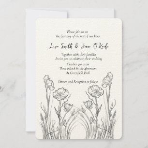 Illustrated Wildflowers Wedding Invitations