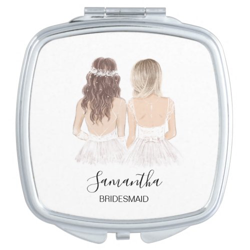 Illustrated will you be my bridesmaid compact mirr compact mirror