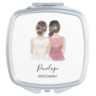 Illustrated will you be my bridesmaid compact mirr mirror