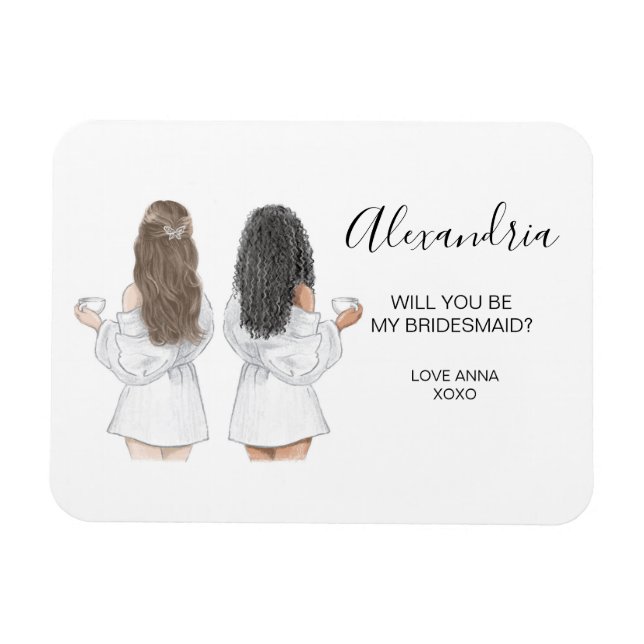 Illustrated Will you be my bridesmaid magnet (Horizontal)