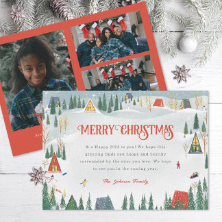 Illustrated Winter Scene Multi-Photo Holiday Card