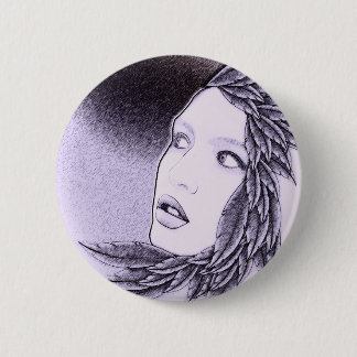 Illustrated Woman Pinback Button