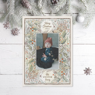 Illustrated Woodland Photo Frame Holiday Card