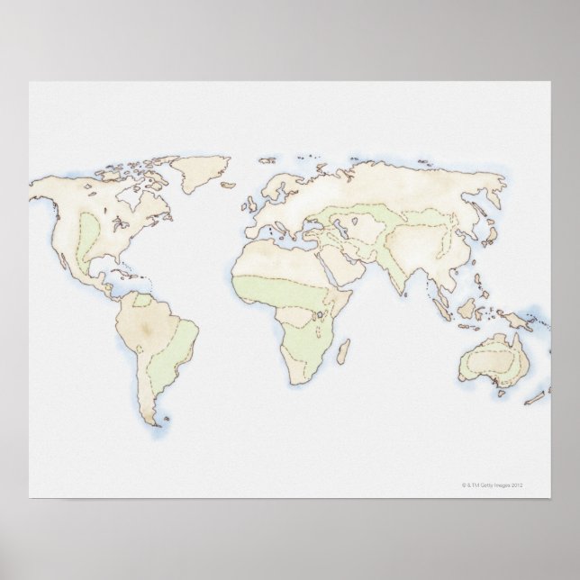 Illustrated World Map 2 Poster (Front)