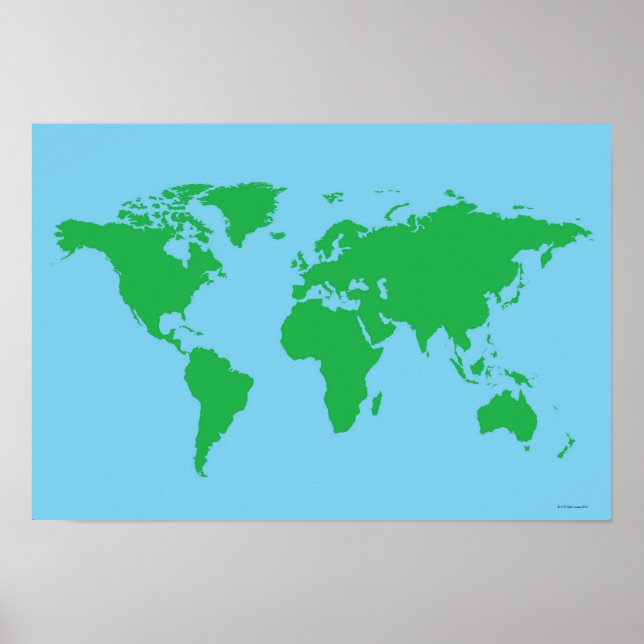 Illustrated World Map 3 Poster (Front)