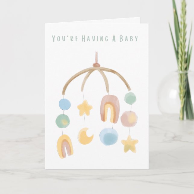 Illustrated You're Having a Baby Congratulations Card (Front)