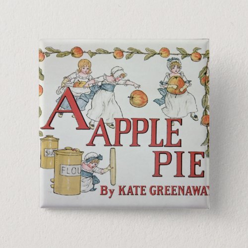 Illustration A from Apple Pie Alphabet Pinback Button