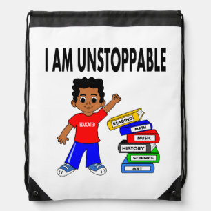 Illustration African American Schoolboy Backpack