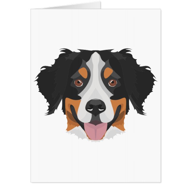 Illustration Bernese Mountain Dog Card (Front)
