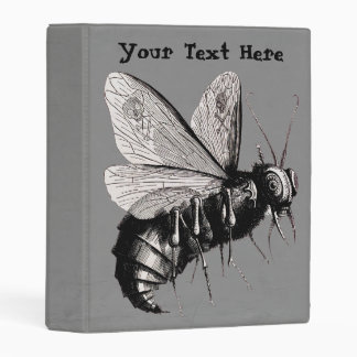 Illustration Big Gothic Bee Stinger Skull Wings Mini Binder