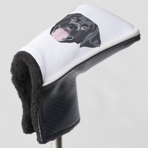 Illustration black Labrador retriever with smiles Golf Head Cover