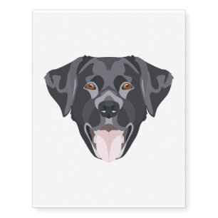 Illustration black Labrador retriever with smiles Temporary Tattoos