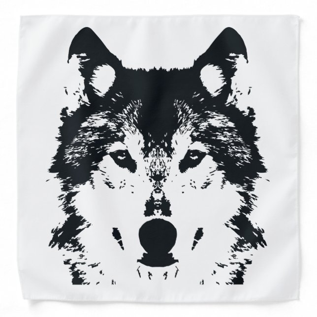 Illustration Black Wolf Bandana (Front)