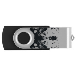Illustration Black Wolf Flash Drive