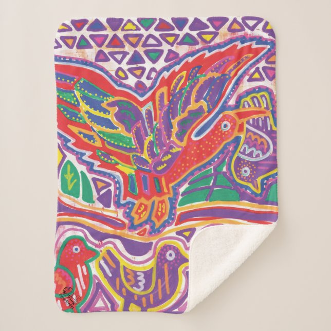 Illustration by Mola3 Sherpa Blanket (Front)