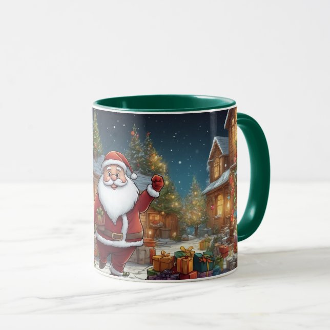 Illustration Cartoon Christmas Santa Clause Mug (Front Right)