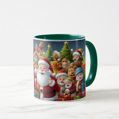 Illustration Cartoon of Christmas Santa Clause Mug