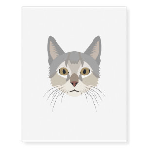 Illustration Cat Face Temporary Tattoos