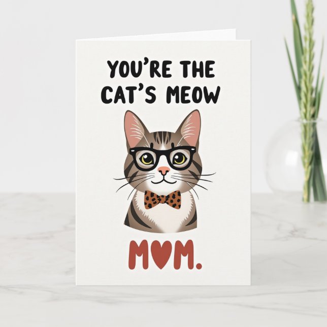 Illustration Cats Meow Mom Card (Front)