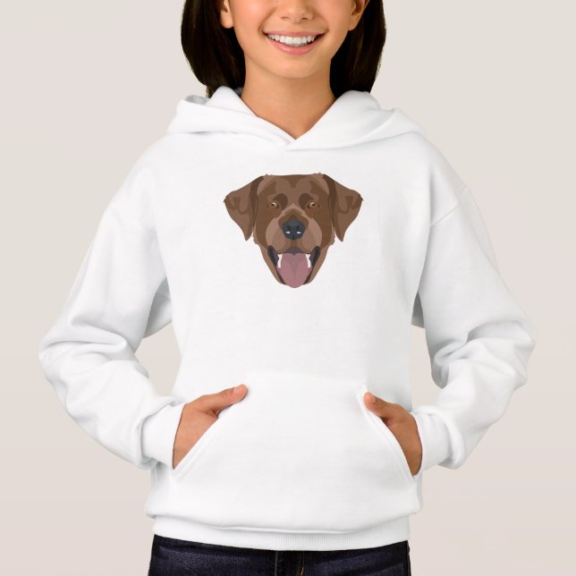 Illustration chocolate-colored Labrador retriever Hoodie (Front)