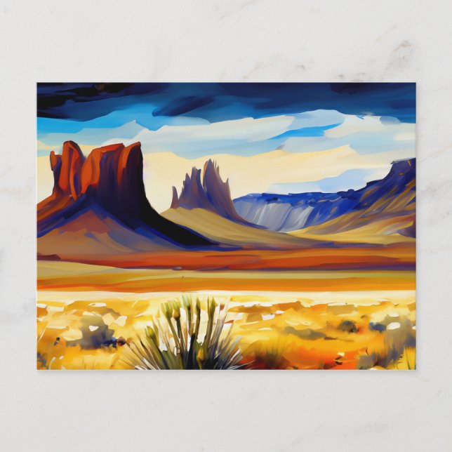 Illustration Desert Landscape Postcard (Front)