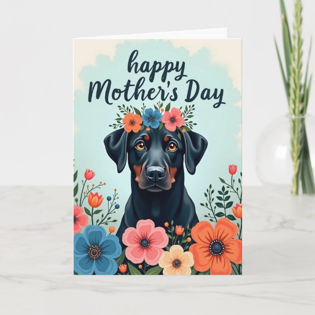 Illustration Dog Mothers Day Card (Front)