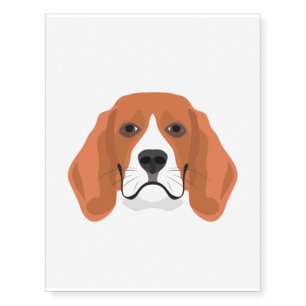 Illustration dogs face Beagle Temporary Tattoos