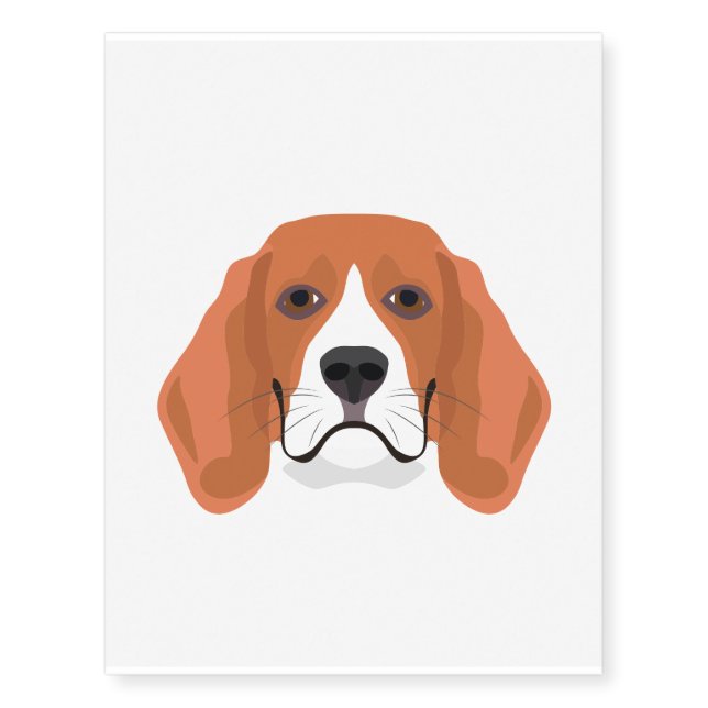 Illustration dogs face Beagle Temporary Tattoos (Front)