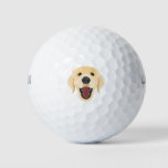 Illustration Dogs Face Golden Retriver Golf Balls at Zazzle