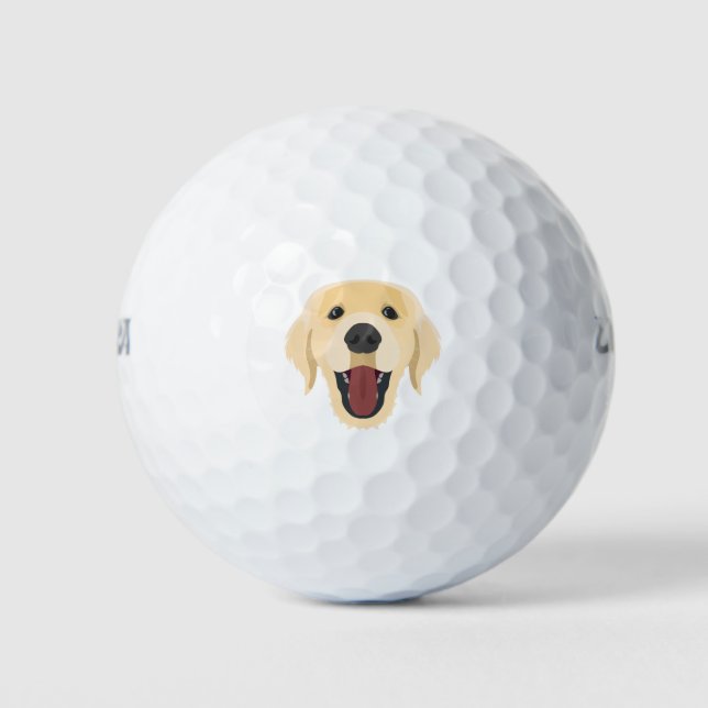 Illustration dogs face Golden Retriver Golf Balls (Front)