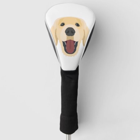 Illustration Dogs Face Golden Retriver Golf Head Cover