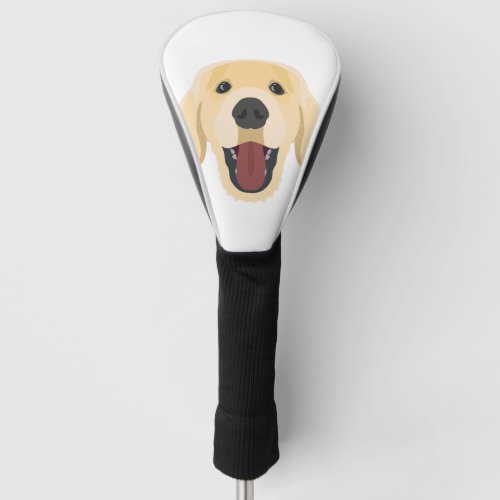 Illustration dogs face Golden Retriver Golf Head Cover