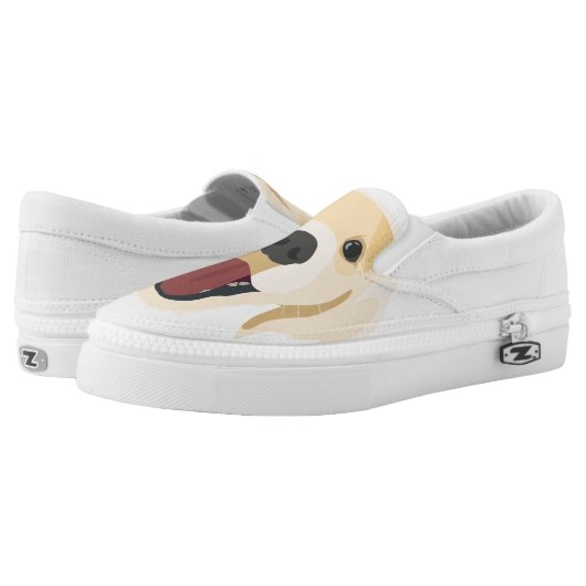 Illustration dogs face Golden Retriver Slip-On Sneakers (Pair)