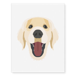 Illustration dogs face Golden Retriver Temporary Tattoos