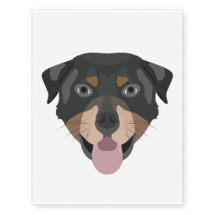 Illustration dogs face Rottweiler Temporary Tattoos