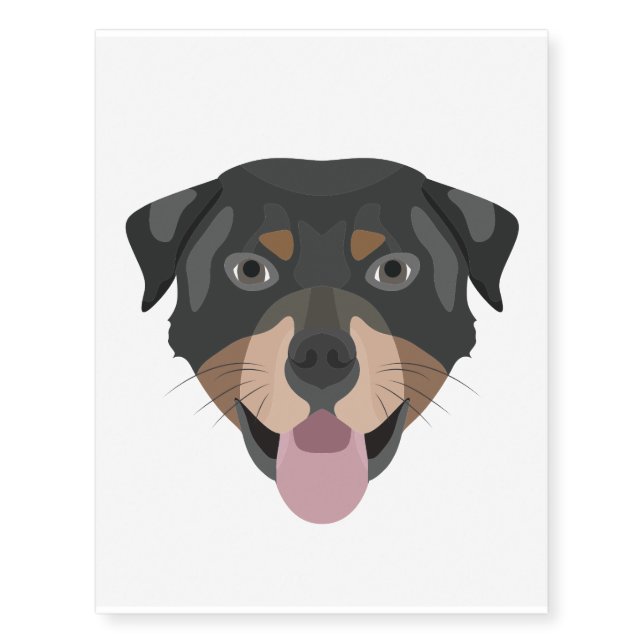 Illustration dogs face Rottweiler Temporary Tattoos (Front)