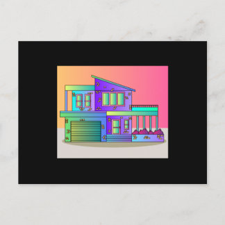 Illustration Dream House Villa Effects Postcard