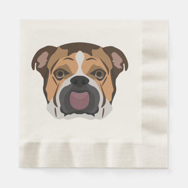 Illustration English Bulldog Napkins (Front)