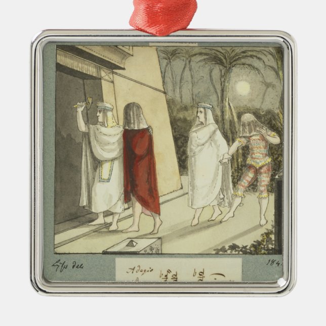 Illustration for Mozart's 'The Magic Flute', 1845 Metal Ornament (Front)