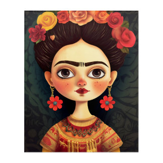 Illustration Frida Kahlo Acrylic printing Acrylic Print