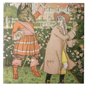 Illustration from Beauty and the Beast, 1901 (colo Tile