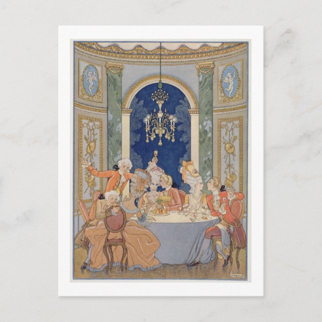 Illustration from 'Les Liaisons Dangereuses' by Pi Postcard (Front)