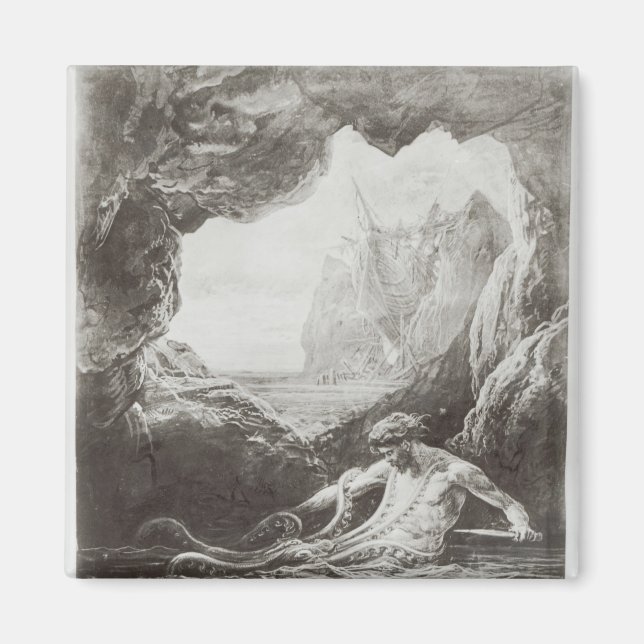 Illustration from 'Les Travailleurs de la Mer' Magnet (Front)